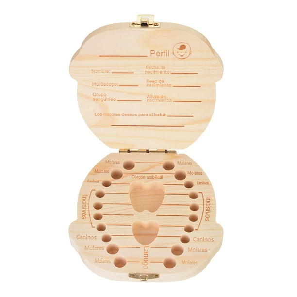 Caja de madera para de bebé, lindo contenedor de almacenamiento de para ,  organizador de recuer para , caja de ahorro de Ovejzul Sunnimix organizador  de dientes de leche