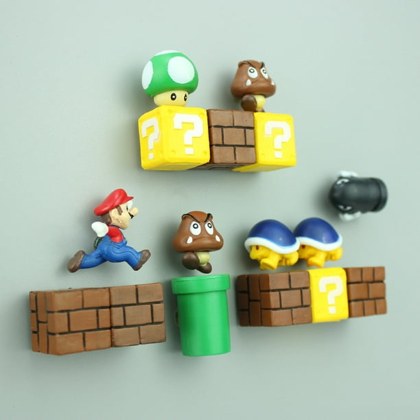 Juego de 39 imanes de nevera 3D Mario para decoración de la habitación del  hogar, decoración decorativa para refrigerador, escuela, oficina, pizarra