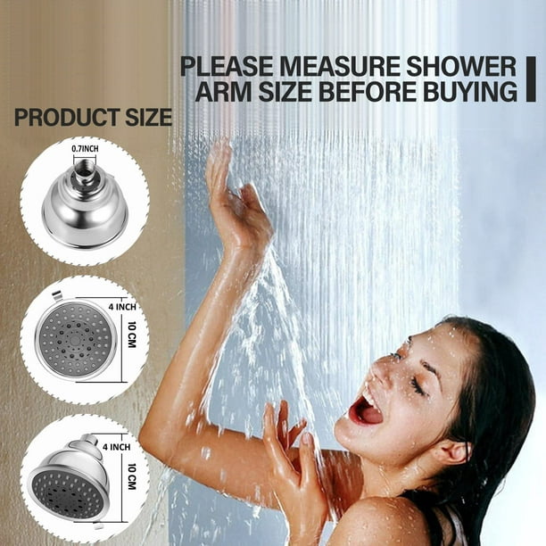 1 cabezal de ducha fijo para el hogar de 4 pulgadas, cabezal de ducha de  lluvia redondo, cabezal de ducha de lluvia de alta presión para baño,  accesor