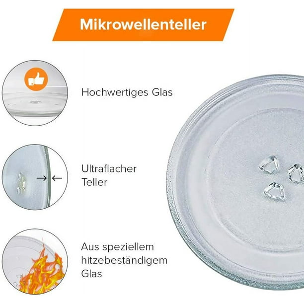 vidrio plato para microondas, plato giratorio de 25,5 cm para