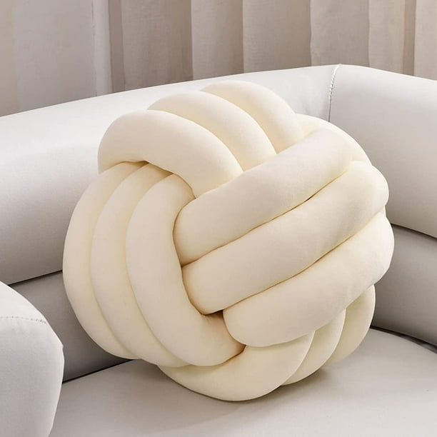 Geetery 2 almohadas de nudo de 13.8 pulgadas, suaves almohadas decorativas  para el hogar, lindas almohadas redondas estéticas para el sofá, cojín de