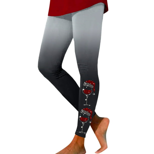 Gibobby Leggins Termicos Mujer Forro Polar Leggings casuales para mujer  Leggings de entrenamiento Pantalones de bloque de color con estampado  navideño Leggings elásticos (Rojo, XL)