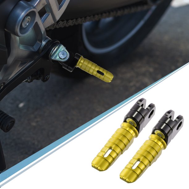 1 Par Motocicleta Estriberas Moto Trasero Pedal Dorado Tono Unique Bargains  estriberas para deportes motorizados