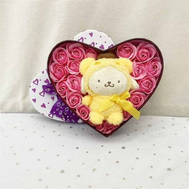 Sanrio-muñeco de peluche de Hello Kitty, muñeco de peluche hecho a mano de  Kuromi, My Melody, Cinnamoroll, ramo de rosas, caja de regalo, regalos  creativos de San Valentín