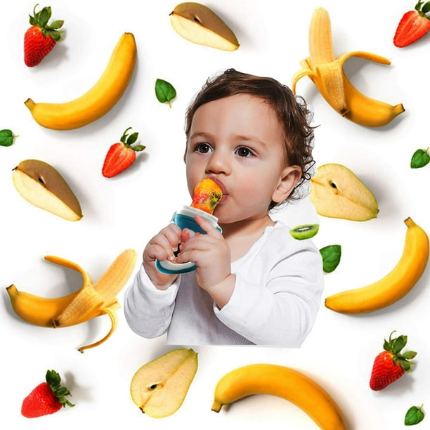 Bebé fresco fruta alimento Alimentador chupete , actualizado dentición  Juguete , dentición Juguetes para masticar , , silicona suave mismo  alimentación Mordedor con 2 para Bebés infantes Niños, Moda de Mujer