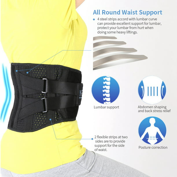  AMURY Cinturón de apoyo lumbar, compresión ajustable y