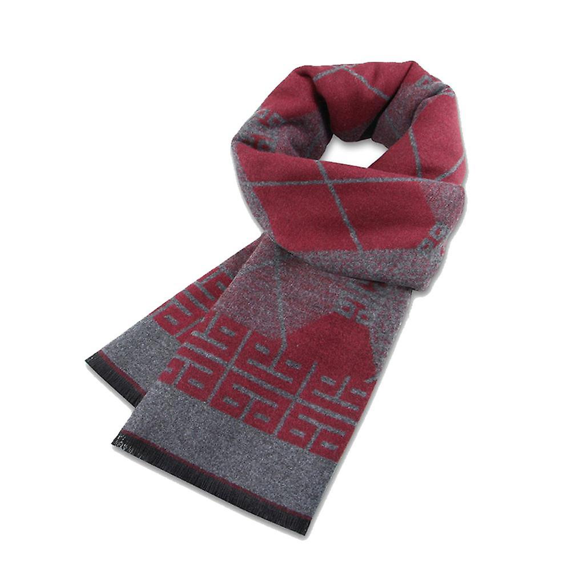 Bufanda de cachemir roja para hombre, bufanda de invierno para hombres