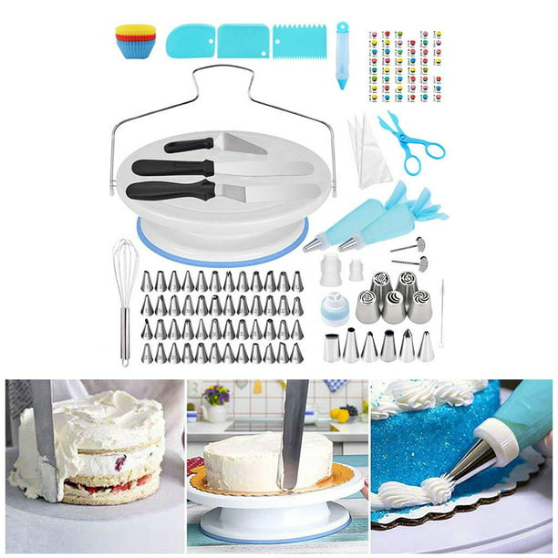 Kit de panadería profesional 301 piezas, tocadiscos para pasteles,  boquillas de pastelería, manga pastelera, kits de decoración de pasteles  para glaseado