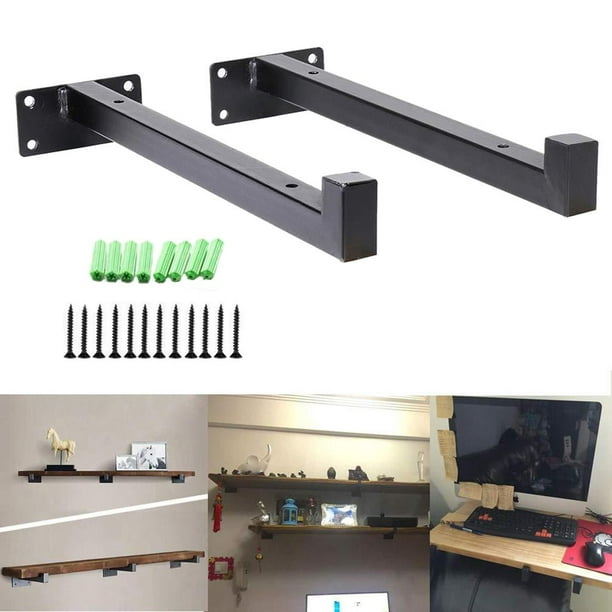 Soporte para estantería, 1 juego de 2 soportes de estante resistentes,  soporte flotante montado en la pared, soporte de estante abierto de  bricolaje