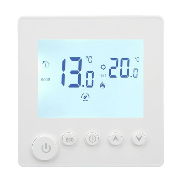 Termostato de calefacción por suelo radiante, panel controlador de  temperatura de pantalla LCD, termostato programable con tornillos de  montaje para