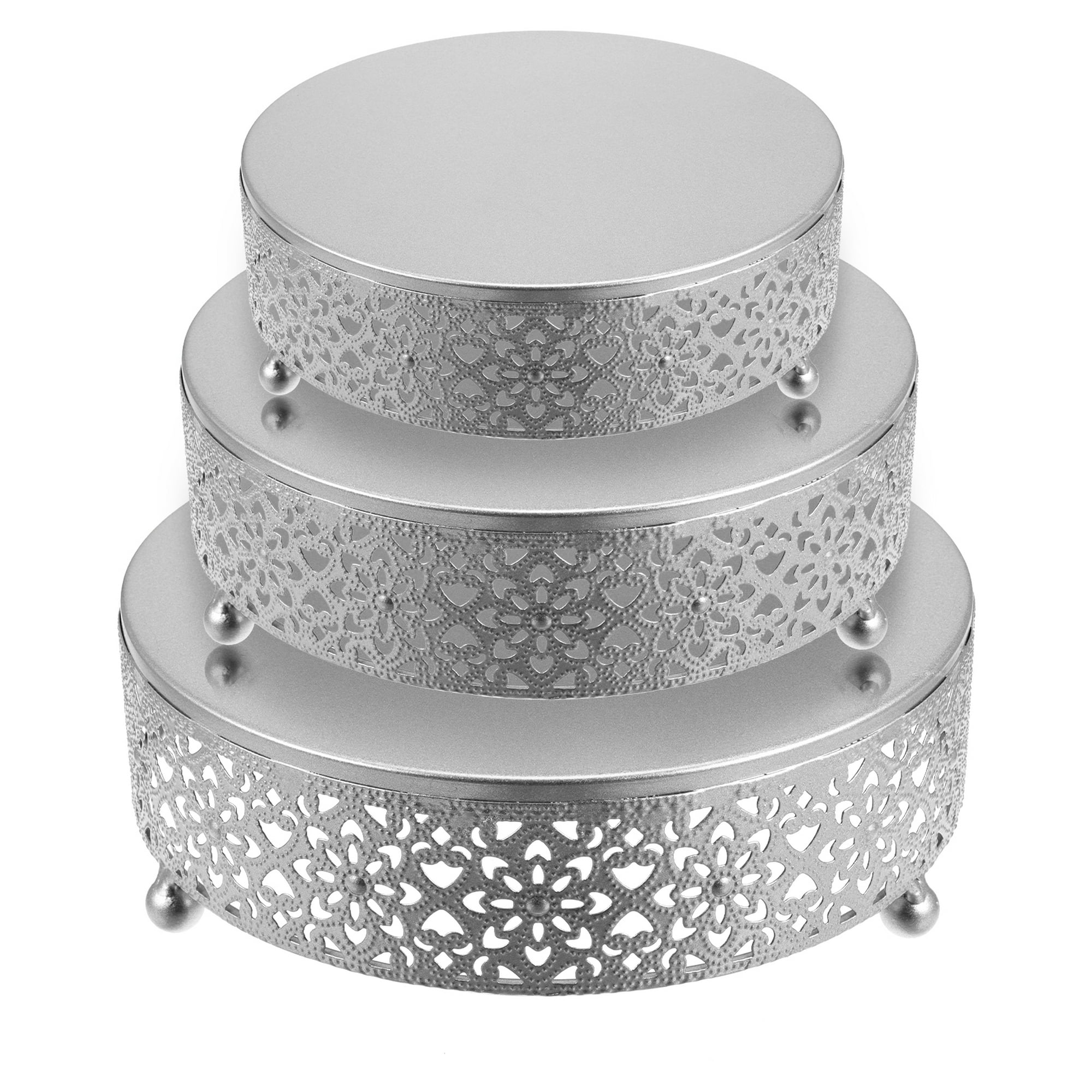 Soporte de metal para tartas, 5 piezas, para decoración de mesa de postres  para Navidad, boda, cumpleaños, fiestas, aniversario (3 soportes redondos