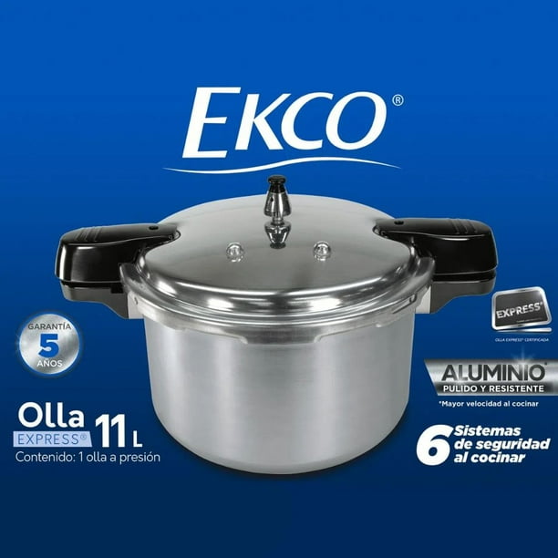 Olla Express® Ekco de 11 Litros, Fabricada en Aluminio con 6