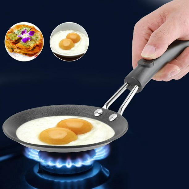 Mini sartén bonita, modelo de huevo escalfado, sartén pequeña Wok, cocina  eléctrica con mango de madera