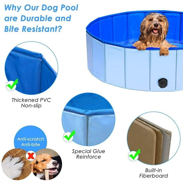 Piscina plegable para perros Bañera bañera para mascotas Piscina cubierta  plegable al aire libre para perros Gatos Piscina para niños