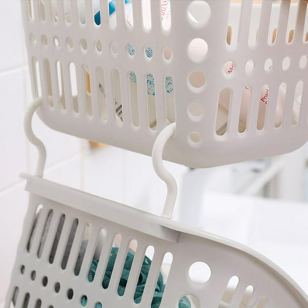 Labcosi - Cesta de plástico para papel higiénico, cesta de almacenamiento  para estante, cesta de plástico para baño, bandeja de mimbre de color