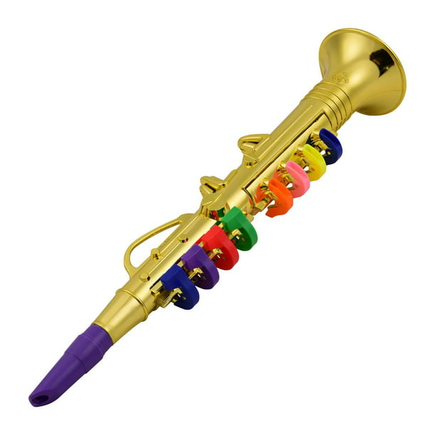TOYANDONA 1 trompeta para niños, juguete de trompeta de plástico,  instrumento musical, juguete educativo temprano para niños y niñas (dorado)