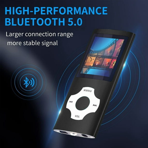 Reproductor de MP3 Bluetooth con 32 GB portátil de clip reproductor de  música compatible con radio FM, grabación de voz, libro electrónico