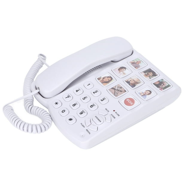 Muvip Bigphone Telefono Fijo Sobremesa con Botones Grandes - Ideal para  Personas Mayores - Pantalla LCD - Identificador de
