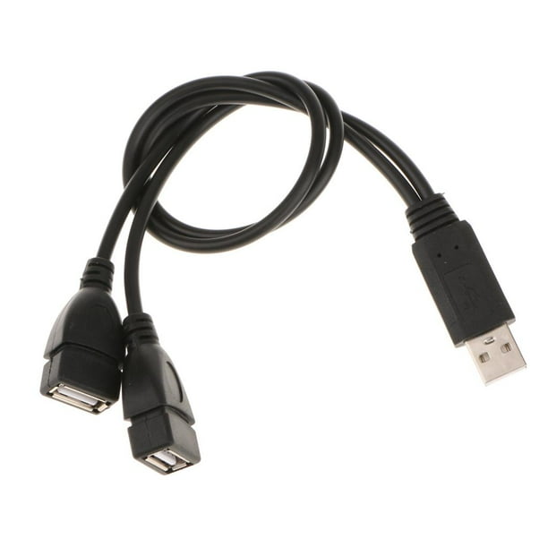 Cable adaptador USB 2.0 A macho a 2 hembra dual USB Jack Y Splitter Hub  Cable adaptador