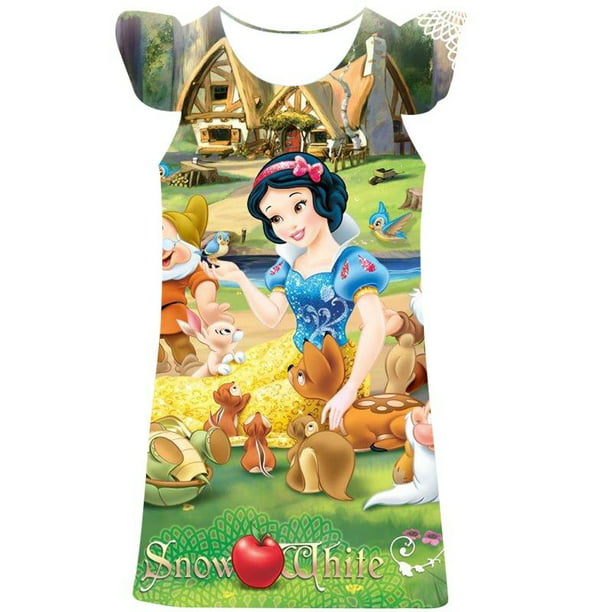 Disfraz de niña de dibujos animados, vestido de Blancanieves de Disney,  vestido de princesa de Disney de verano, ropa de fiesta de cumpleaños para  niños de 2 a 10 años, 6 meses Gao Jinjia LED