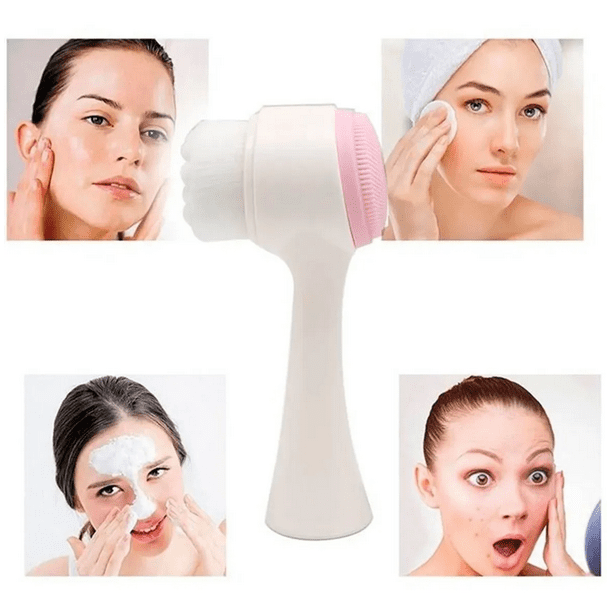 Cepillo limpiador Facial 2 en 1 para limpieza y exfoliación