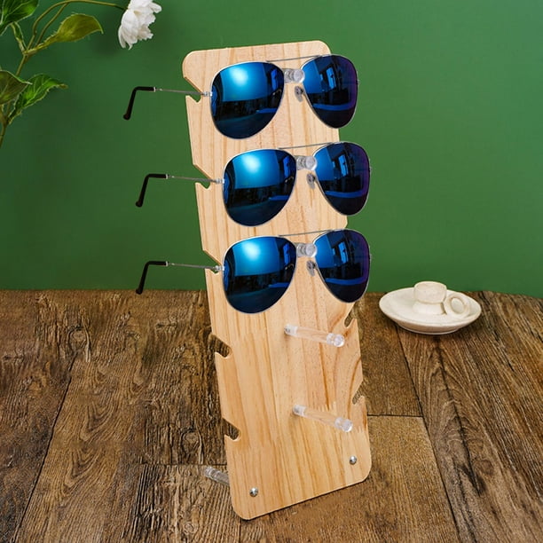 Marco de madera para gafas, soporte de exhibición, estante , organizador,  gafas de sol transparentes Sharpla Soporte de exhibición vertical