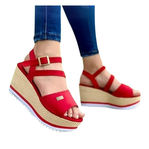 diferente a granero Shuraba Nuevas sandalias de cuña para mujer Zapatos de mujer con correa de hebilla  de plataforma de suela gr Wmkox8yii nm2725 | Walmart en línea