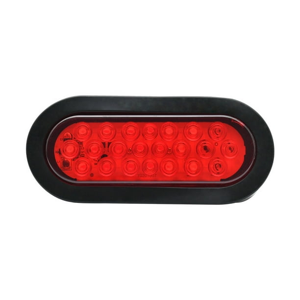 LIMICAR Juego de cajas de luces de remolque de acero con luces traseras LED  ovaladas rojas de 6 pulgadas, luces traseras de remolque de 2 pulgadas
