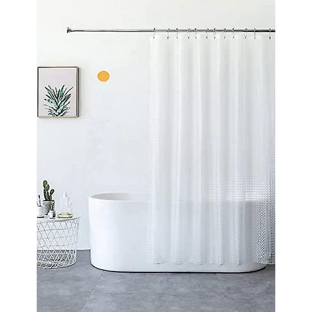Forro de cortina de ducha transparente de EVA, forro de ducha de plástico  3D 5G con 12 ojales de metal inoxidables e imanes pesados, cortinas de  ducha