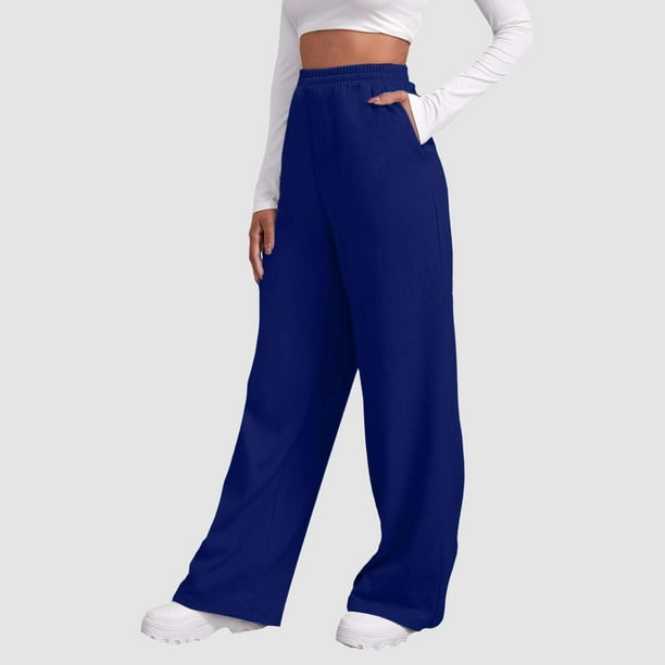 Gibobby Pantalones térmicos de mujer para el frío Pantalones de chándal con  forro polar para mujer, pantalones de chándal en la parte inferior(Azul,CH)