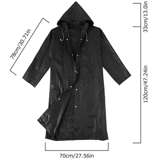 Poncho de lluvia portátil manga larga EVA chaqueta impermeable
