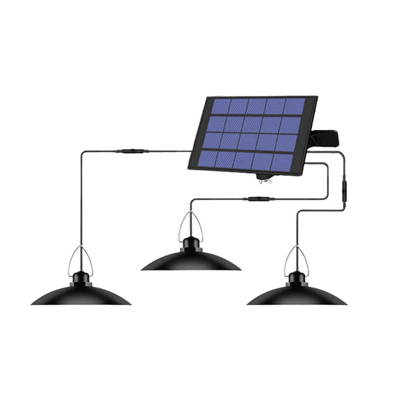 lámpara solar recargable con 3 cabezales ajustables 60 led