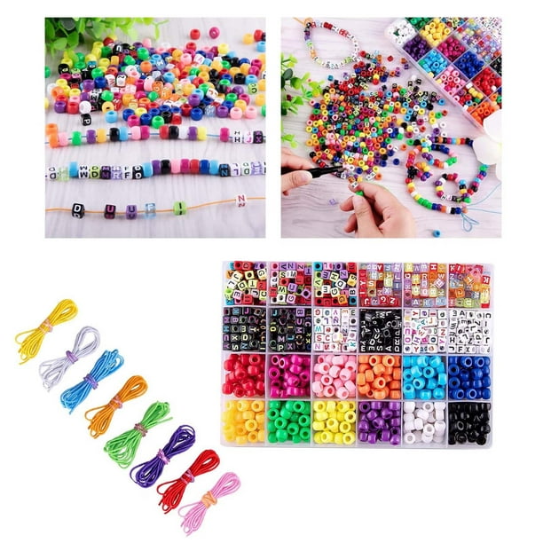 12 Colores Abalorios Con Letras Para Kit De Fabricación De Joyas, Conjunto  De Cuentas Pequeñas De Letras Del Alfabeto Para La Fabricación De Pulseras  Diy, Regalo De Arte Y Artesanía Para Niñas 