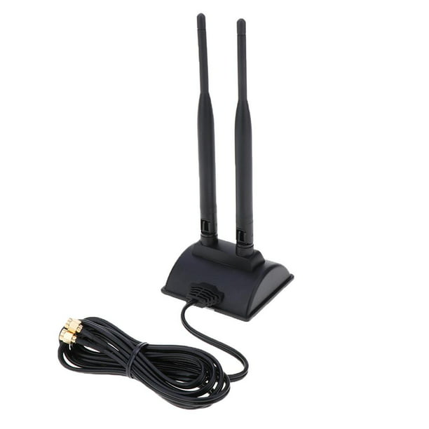 Antena Wifi de banda dual de 2,4 GHz y 5 GHz, base magnética de antena  masculina Rp-sma para PC