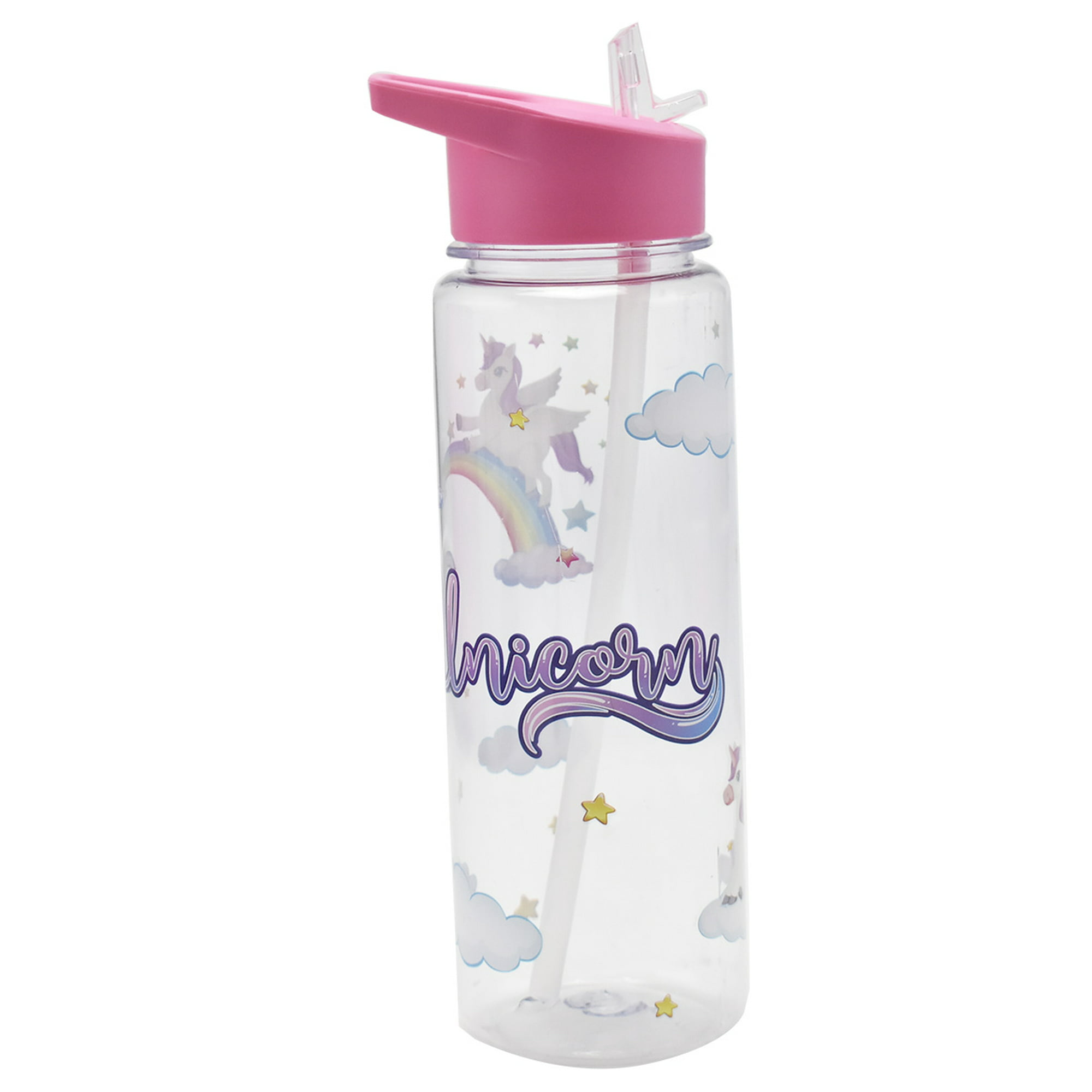 Botella Para Agua de 680ml Color Rosa Diseño Unicornio Infantil