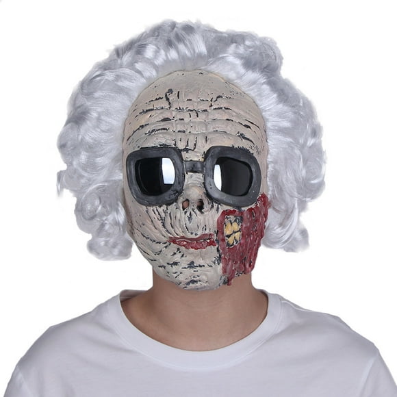 máscara de anciano realista máscara de látex humano aterrador máscara de miedo antiarrugas accesorios de fiesta de disfraces de halloween cosplay máscara de disfraces para adultos con cabello