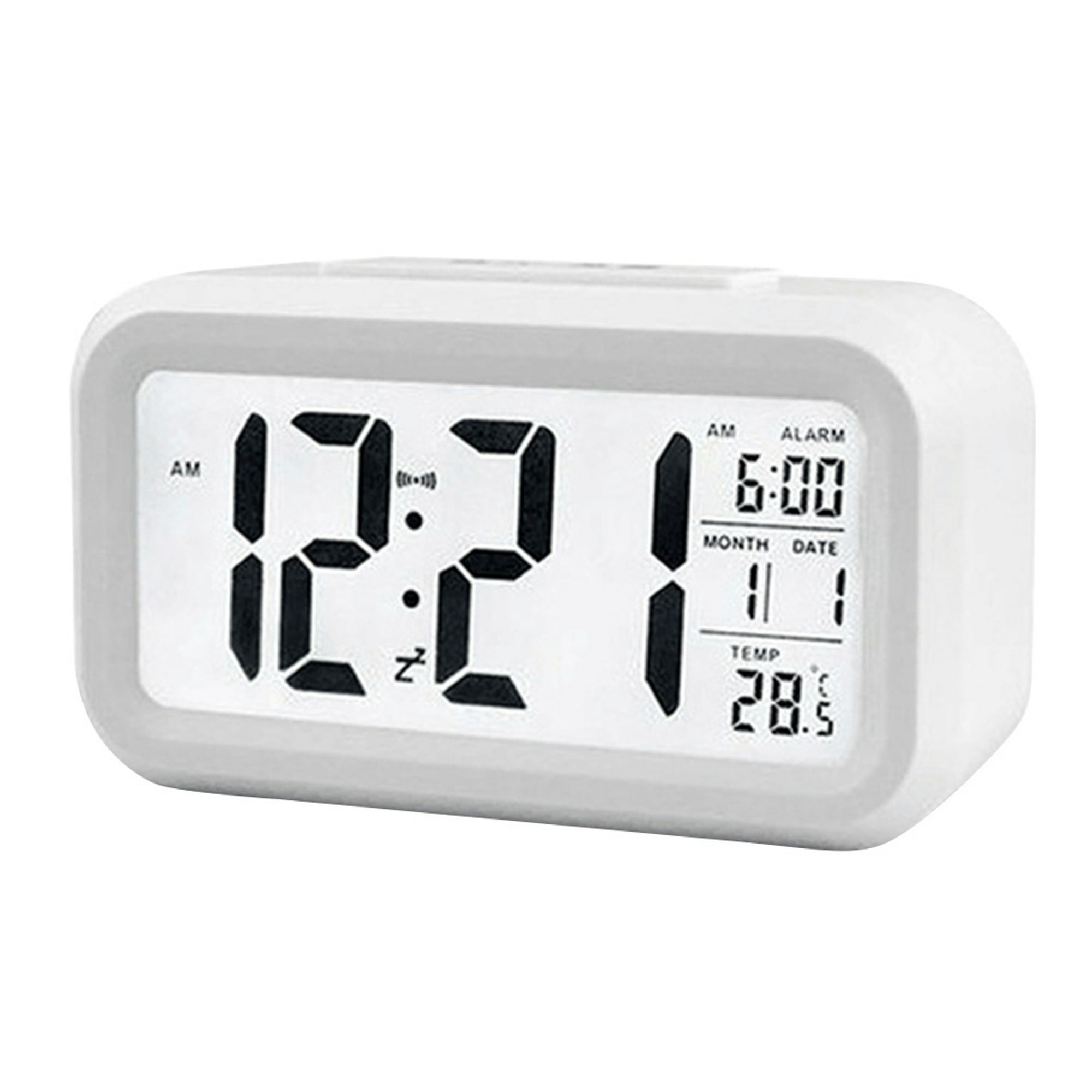 Reloj despertador digital, pantalla LCD Snooze Kids Clock Light, reloj  electrónico para niños, sensor de batería, reloj de mesa de oficina, color  rosa