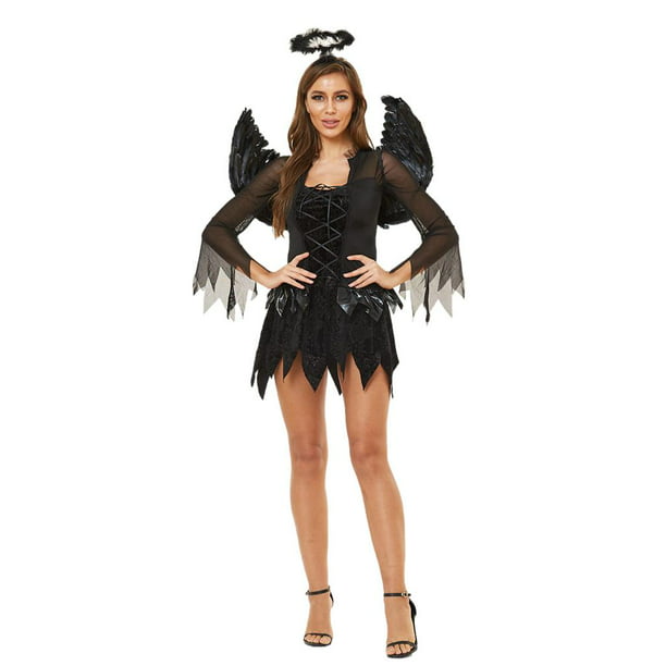 Disfraz de de para adultos, vestido de ala emplumada de ángel