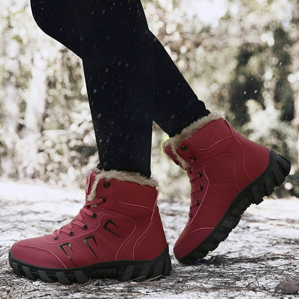 Botas De Cuero Deportivo Elegante Para Hombre Zapatos Altos De Nieve Y  Invierno