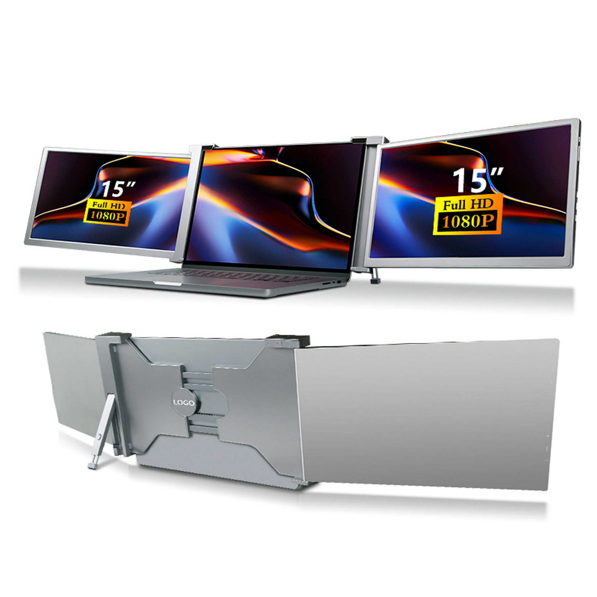 Monitor portátil para laptop, pantalla portátil, pantalla doble o triple de  13.3 pulgadas, 1080P IPS USB-A/tipo-C/HDMI, compatible con portátil de