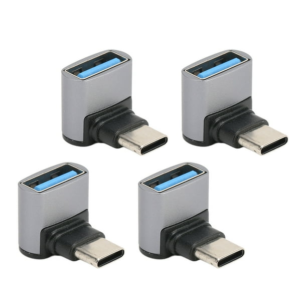 Adaptador USB C hembra a USB A macho en ángulo recto, adaptador USB C a USB  3.0, adaptador USB C a USB de 90 grados, adaptador de sincronización y