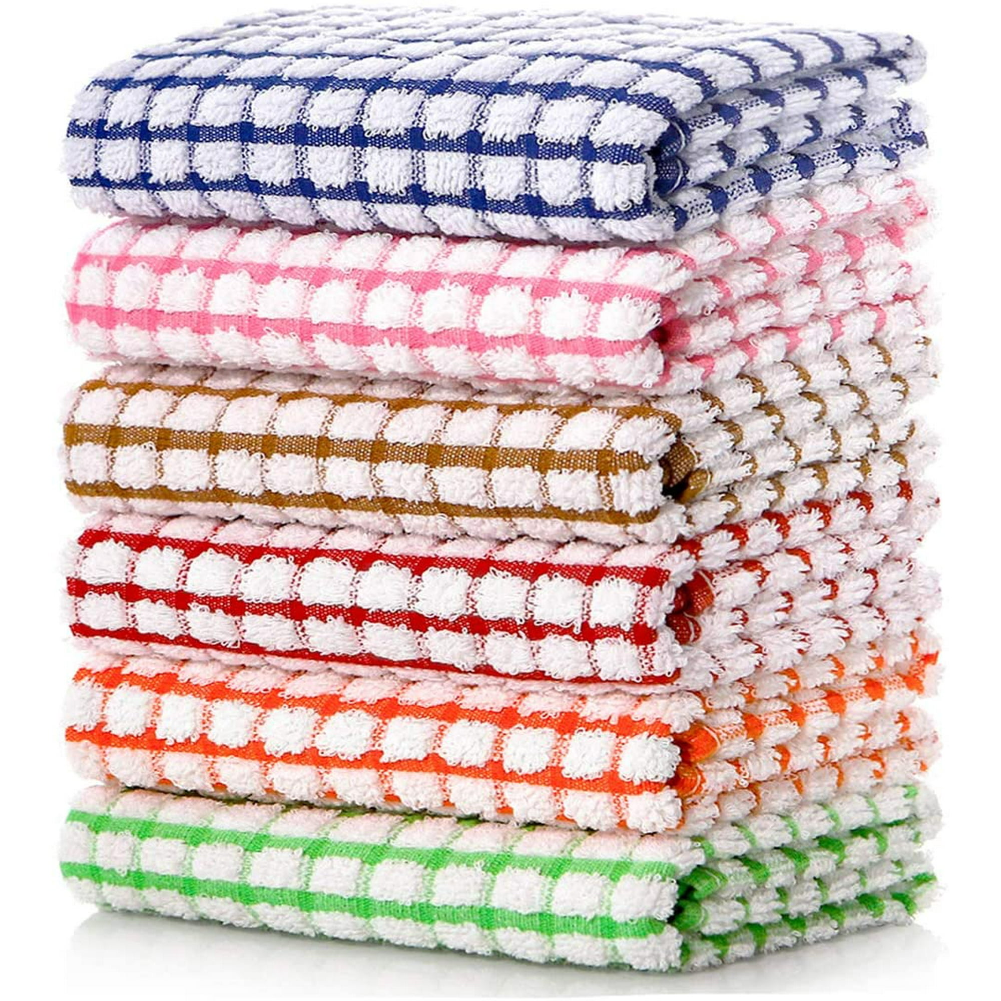 Candy Cottons - Set de 6 trapos de cocina 100% algodón, con lazo p/colgar,  p/lavar y secar platos, se pueden usar como paños de cocina o trapos de