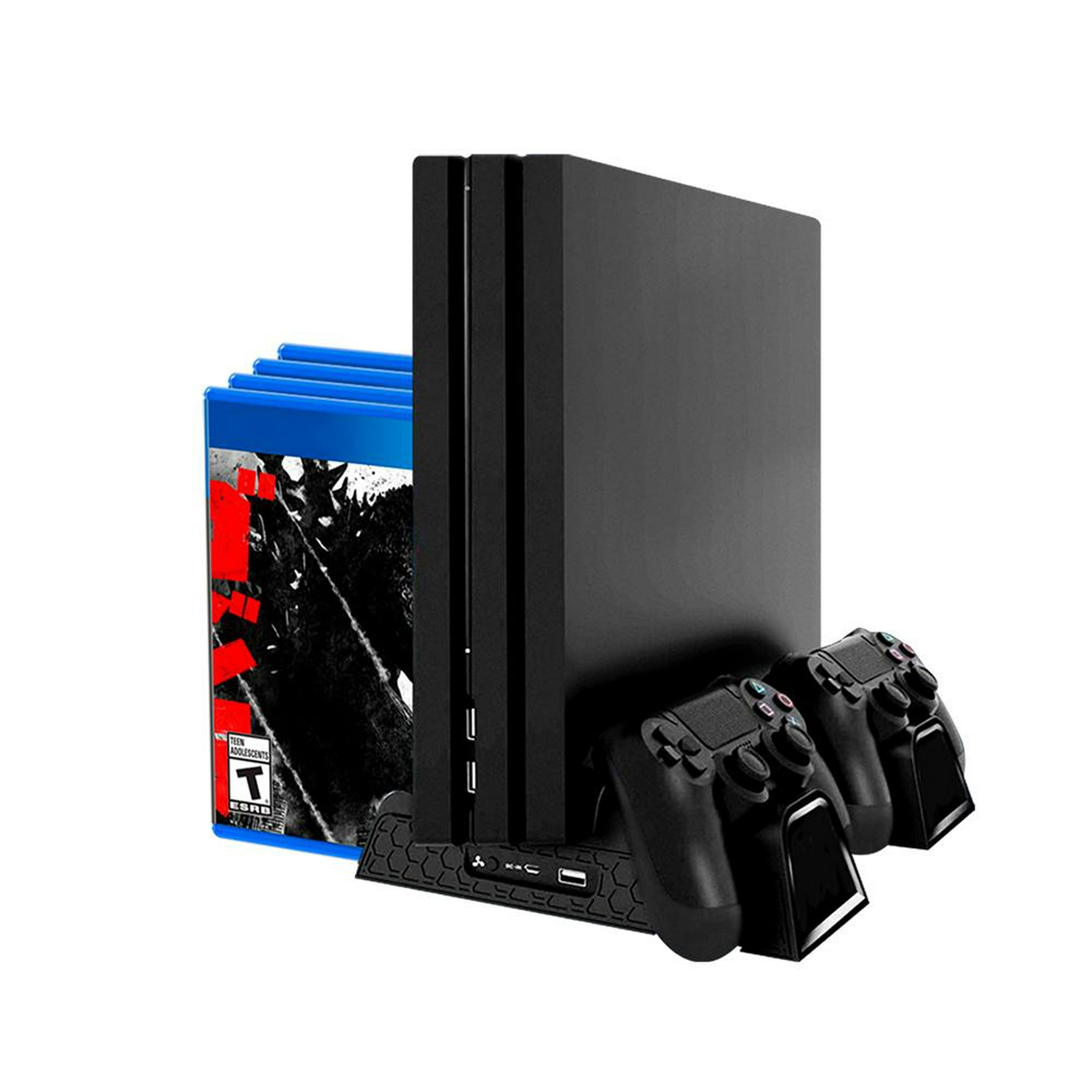  Soporte vertical 2 en 1 para PS4 Slim/PS4 Pro/Regular Playstation  4, soporte vertical de consola de juegos profesional duradero con buen  rendimiento. Fácil de instalar : Videojuegos