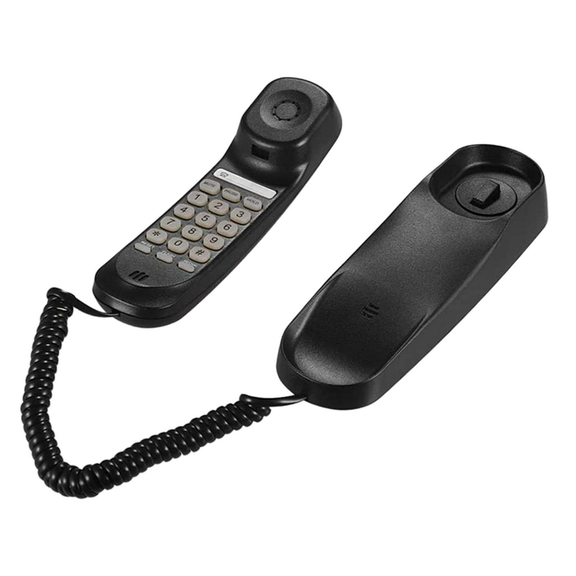 Teléfono fijo de montaje en pared | Teléfono con cable para personas  mayores | Teléfono compacto de escritorio con extensión de control de  volumen sin