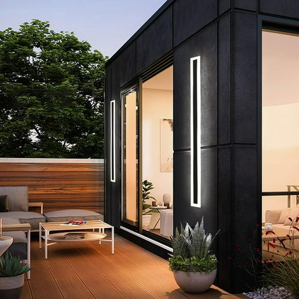 Luces LED de pared para jardín, para interiores y exteriores, lámpara de  pared de tira larga para interiores y exteriores, aplique de pared exterior