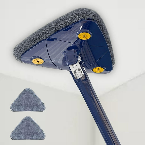  Mopa de limpieza triangular ajustable giratoria de 360 grados,  con cabezal giratorio de limpieza (color: azul, tamaño: cabezal de mopa  tipo A, 1 pieza) : Salud y Hogar