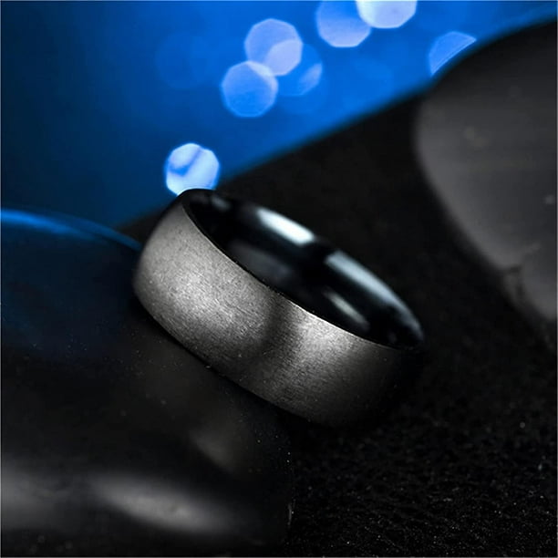 Barra oblicua Elección Escritura Anillo negro de titanio de 6 uds., anillo de dedo redondo mate, banda de  boda para hombres y mujeres ShuxiuWang 8390612409820 | Walmart en línea