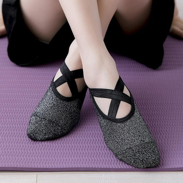 Calcetines de yoga para mujer Antideslizante Fitness Pilates Ballet  Calcetines de algodón (Negro) Ndcxsfigh Nuevos Originales