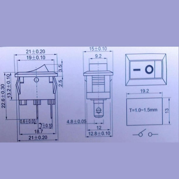 Interruptor basculante rectangular con retroiluminación, KCD1 4