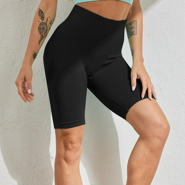 Pantalones cortos de yoga para gimnasio de cintura alta para mujer, mallas  deportivas Push Up, ropa deportiva (negro L) Likrtyny Para estrenar